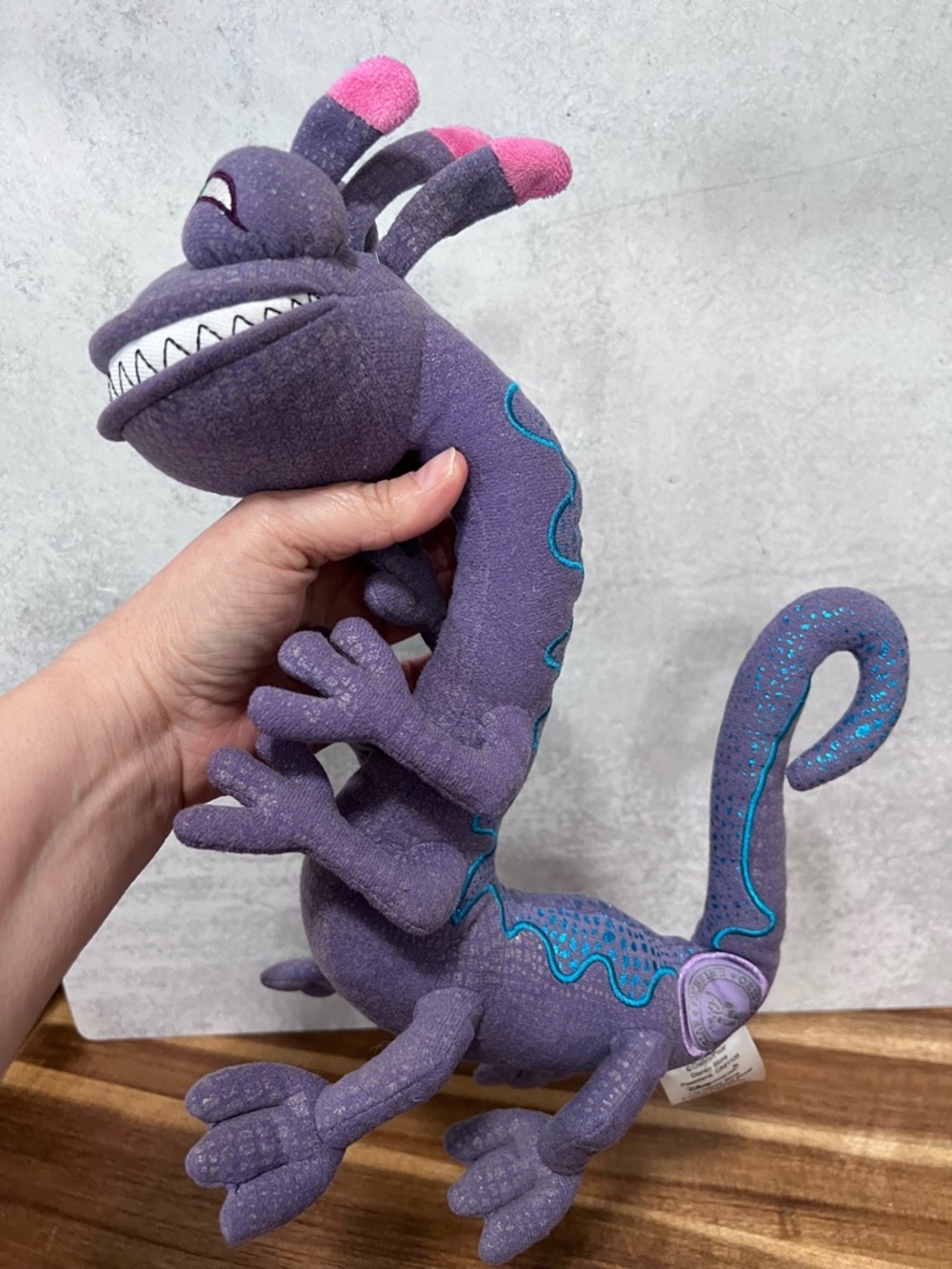 Disney Store Monsters Inc Randall Boggs Stamped Plush 12" Purple Lizard - Picture 8 of 9